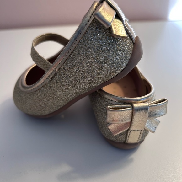 Infant/Toddler Size 2 Wonder Nation Dress Shoes Ballet Flat (2 pairs)Black &Gold - Picture 9 of 10